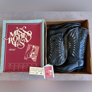 Vintage Acme 7.5 M Western Cowboy Cowgirl Boots With Original Box  *RARE* Womens